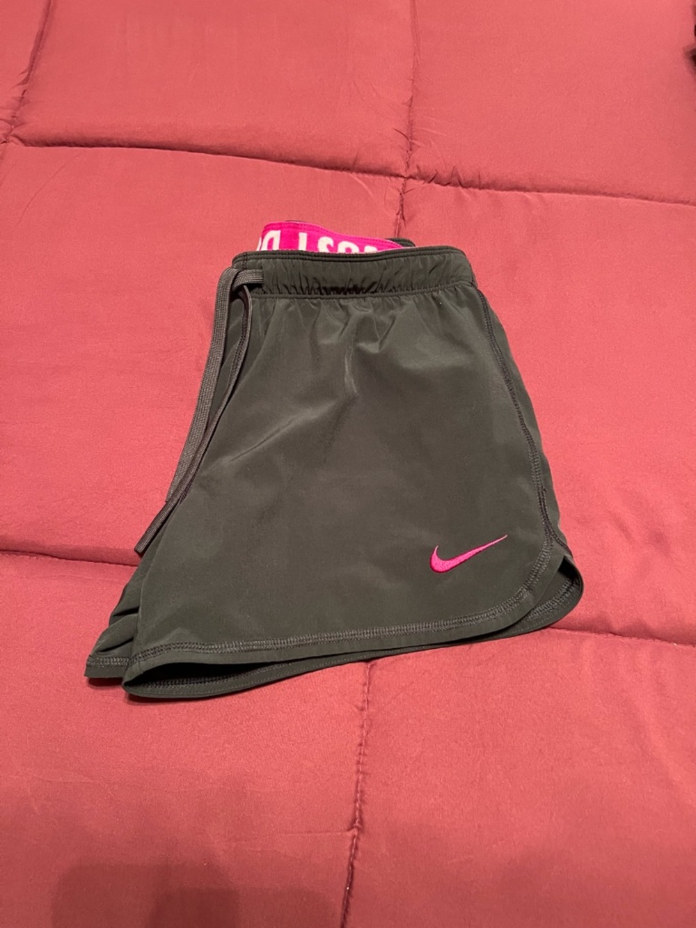 Nike Dri-FIT Dark Grey & Fuchsia Pink Accented Performance Shorts